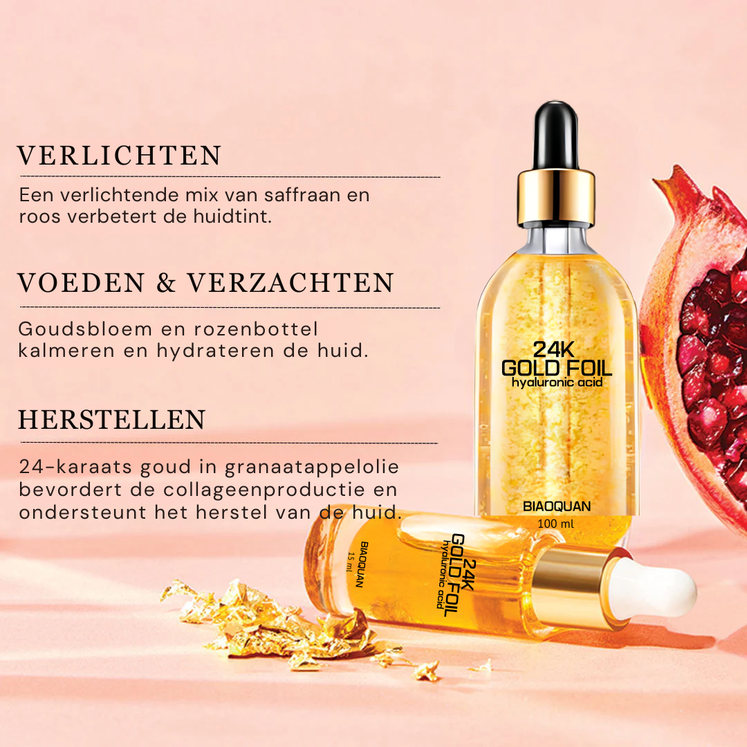 24k Gold Foil Hyaluronzuur Gezicht Serum | Herstel & Verhelder